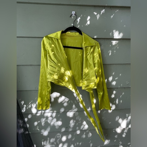 Satin Wrap Tie Shirt - Picture 4 of 4